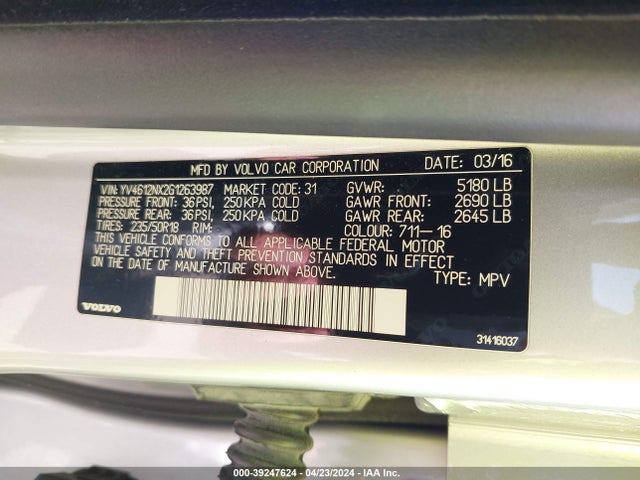YV4612NX2G1263987 Volvo Xc70 T5 Premier
