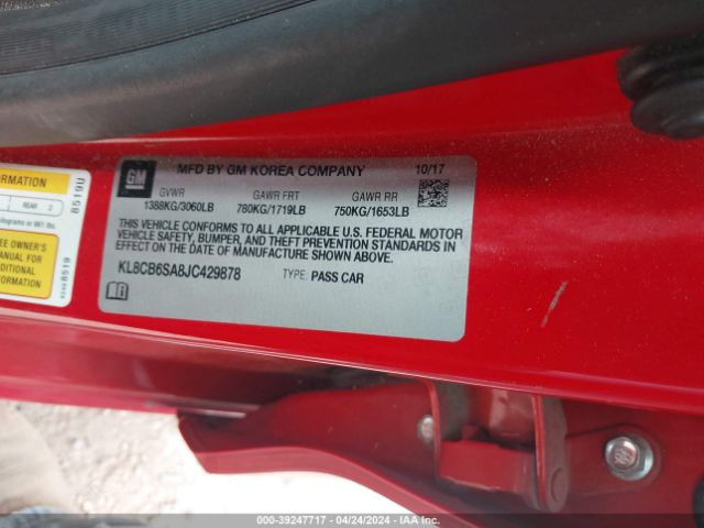 KL8CB6SA8JC429878 Chevrolet Spark Ls Cvt
