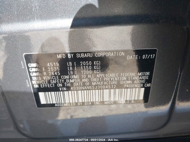 Subaru Legacy 2.5i Limited 2018 4S3BNAN65J3004512 Image 9