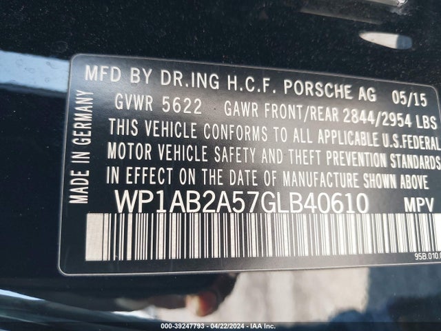 2016 PORSCHE MACAN WP1AB2A57GLB40610 Photo 8