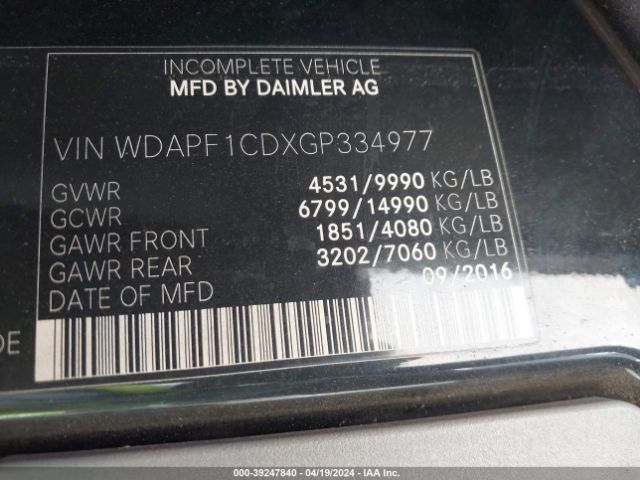 WDAPF1CDXGP334977 Mercedes-Benz Sprinter 3500