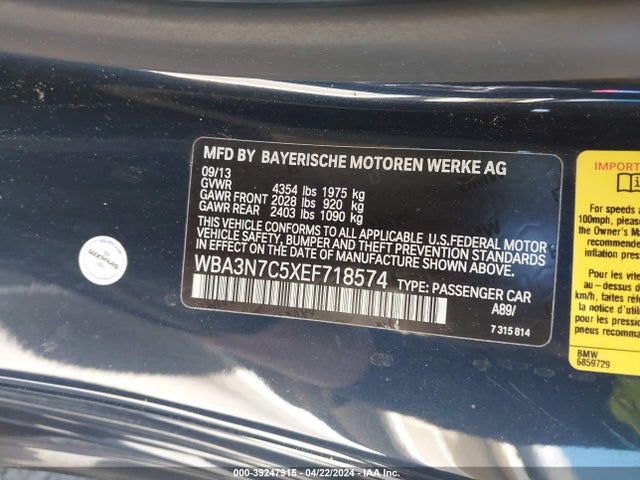 BMW 428i 2014 WBA3N7C5XEF718574 Image 9