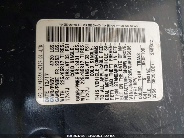 Nissan ROGUE S 2018 JN8AT2MV0JW315686 Image 9