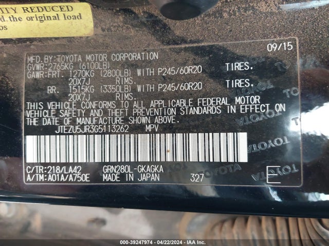 Toyota 4runner Limited 2016 JTEZU5JR3G5113262 Image 9