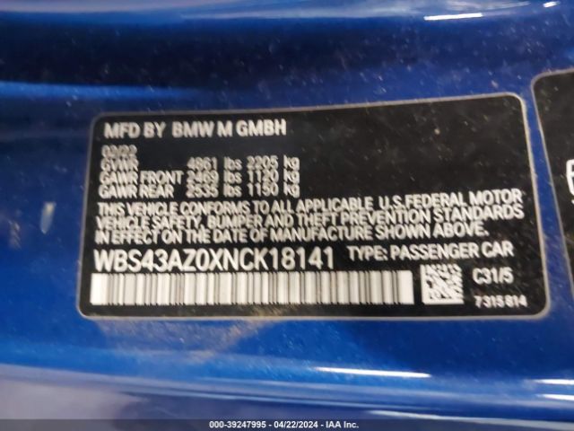 2022 BMW M4 WBS43AZ0XNCK18141 Photo 8