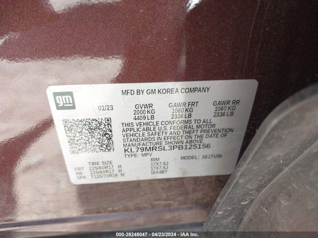 Chevrolet Trailblazer Awd Lt 2023 KL79MRSL3PB125156 Image 9