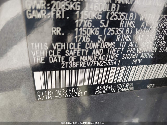 Toyota RAV4 LE 2015 2T3BFREV7FW255541 Image 9