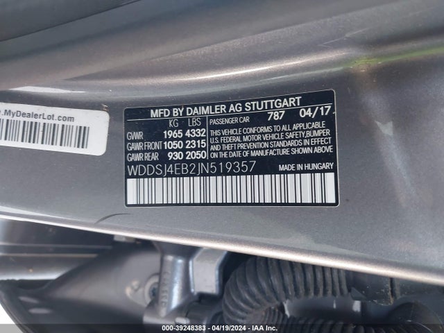 Mercedes-Benz CLA 250 2018 WDDSJ4EB2JN519357 Image 9