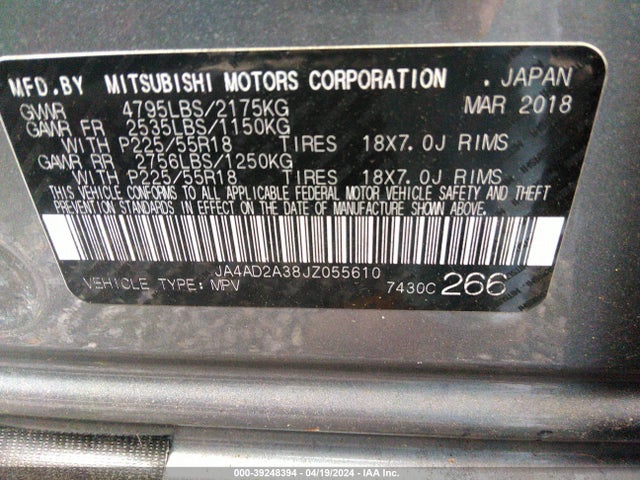 JA4AD2A38JZ055610 Mitsubishi Outlander Es