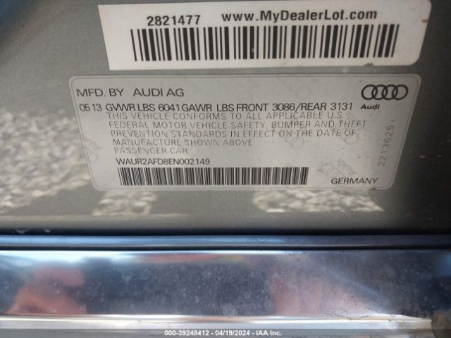 WAUR2AFD8EN002149 Audi A8 L 4.0t