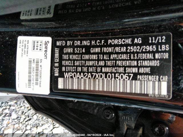 2013 PORSCHE PANAMERA WP0AA2A7XDL015067 Photo 8