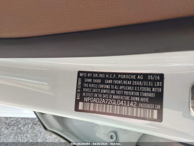 2016 PORSCHE PANAMERA E-HYBRID WP0AD2A72GL041142 Photo 8