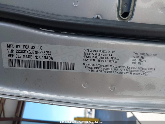 Dodge Charger Scat Pack Widebody 2022 2C3CDXGJ7NH226052 Image 9