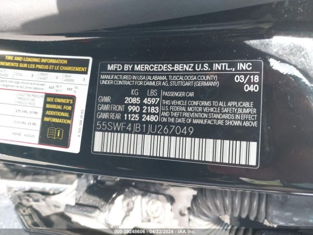 55SWF4JB1JU267049 Mercedes-Benz C 300