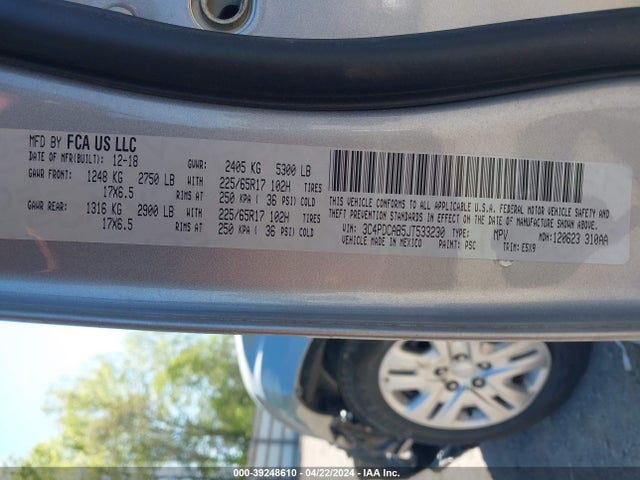 Dodge JOURNEY SE 2018 3C4PDCAB5JT533230 Image 9