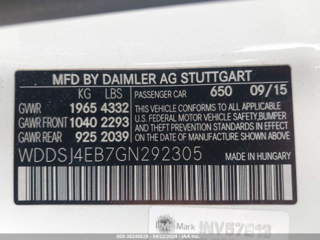 WDDSJ4EB7GN292305 Mercedes-Benz CLA 250