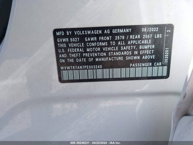 WVWTR7AN7PE003240 Volkswagen Arteon 2.0t Sel Premium R-line