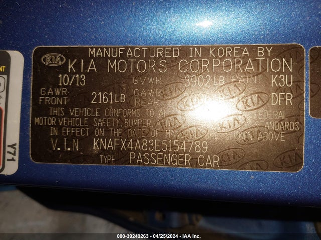 KIA FORTE EX 2014 KNAFX4A83E5154789 Image 9