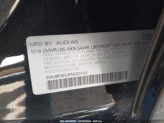 WAUBFAFL0FN020143 Audi A4 2.0t Premium