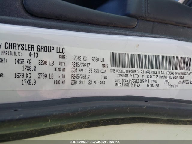 Jeep Grand Cherokee Laredo 2014 1C4RJFAG0EC180444 Image 9