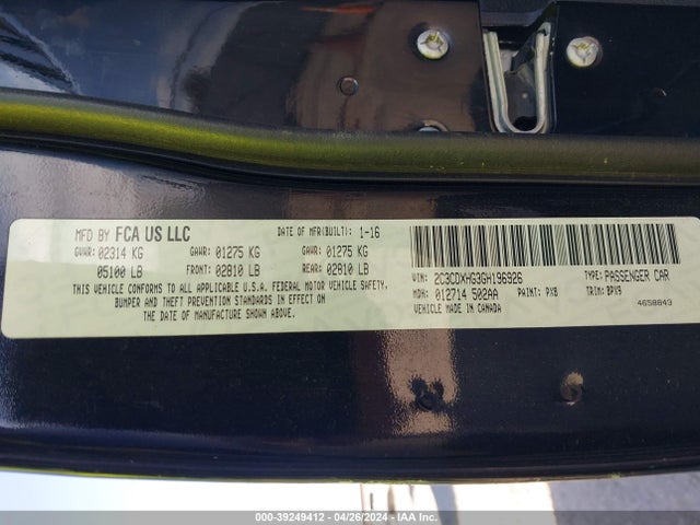 Dodge Charger Sxt 2016 2C3CDXHG3GH196926 Image 9
