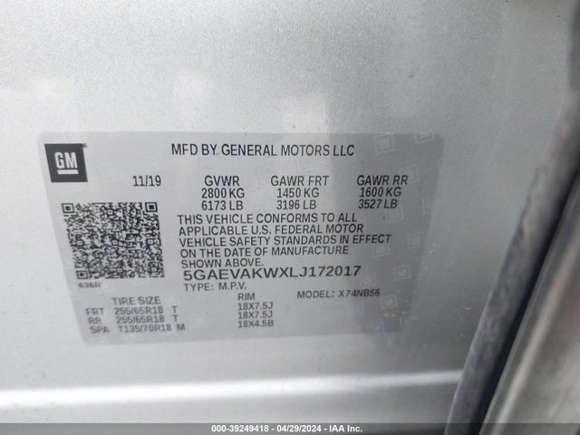 Buick Enclave Awd Essence 2020 5GAEVAKWXLJ172017 Image 9