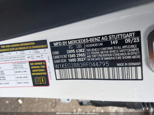 Mercedes-Benz Eqe 350+ 2024 W1KEG2BB3RF044795 Image 9