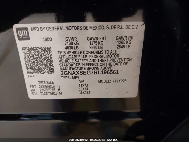 Chevrolet Equinox Awd Ls 2024 3GNAXSEG7RL196561 Image 9