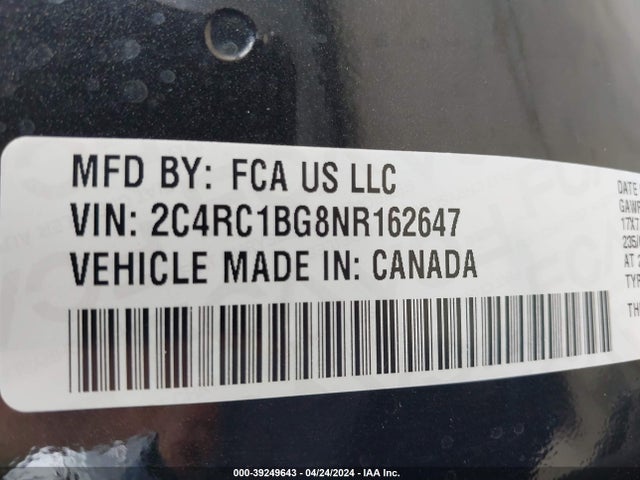 Chrysler Pacifica Touring L 2022 2C4RC1BG8NR162647 Image 9