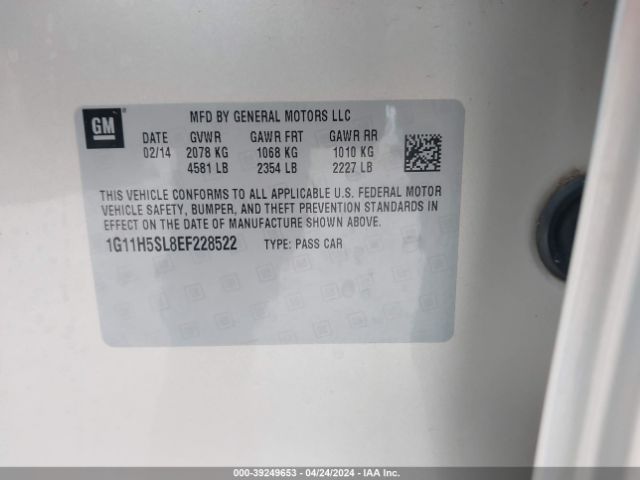 1G11H5SL8EF228522 Chevrolet Malibu 1lz