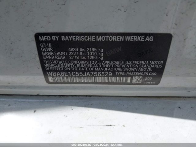 WBA8E1C55JA756529 BMW 330e Iperformance