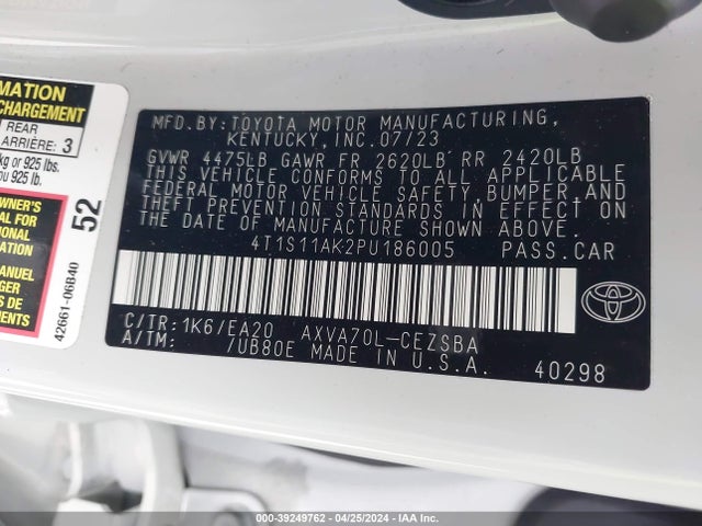 Toyota CAMRY SE 2023 4T1S11AK2PU186005 Image 9