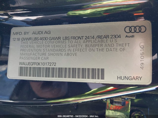 Audi A3 45 Premium 2019 WAUJEGFF0K1017272 Image 9