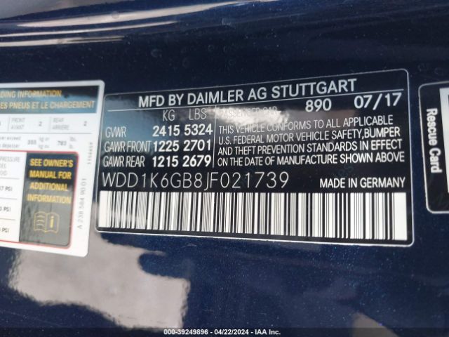 WDD1K6GB8JF021739 Mercedes-Benz E 400 4matic
