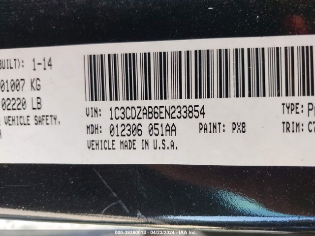 Dodge AVENGER SE 2014 1C3CDZAB6EN233854 Image 9