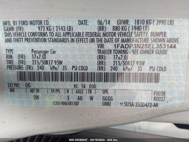 Ford Focus Titanium 2014 1FADP3N25EL353144 Image 9
