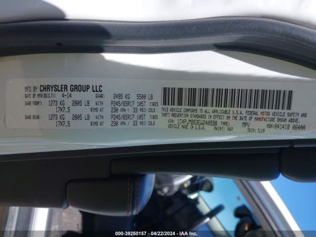 1C4PJMBS3EW240598 Jeep Cherokee Trailhawk