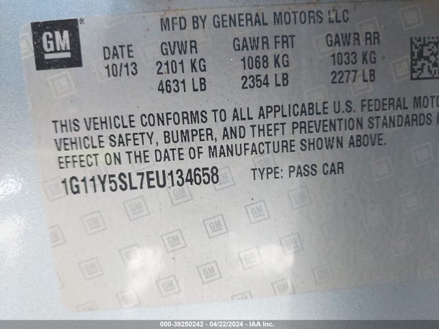 Chevrolet Impala 1ls 2014 1G11Y5SL7EU134658 Image 9
