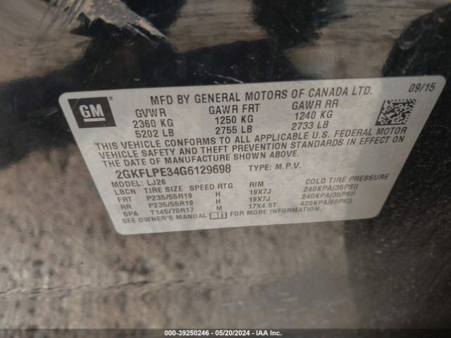 2GKFLPE34G6129698 GMC Terrain Slt