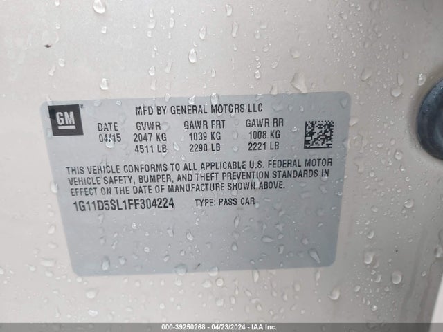 Chevrolet MALIBU 2LT 2015 1G11D5SL1FF304224 Image 9