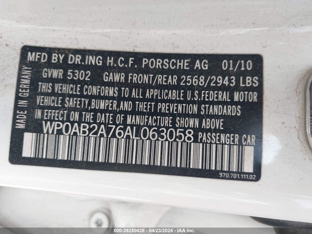 2010 PORSCHE PANAMERA WP0AB2A76AL063058 Photo 8