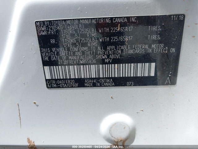 Toyota RAV4 LE 2018 2T3BFREV1JW855836 Image 9