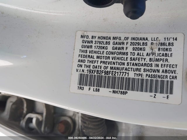 Honda Civic Ex-l 2015 19XFB2F98FE217771 Image 9