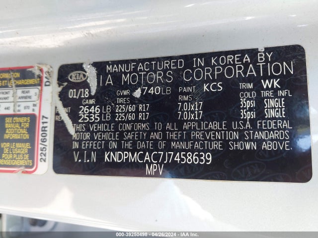 KIA Sportage Lx 2018 KNDPMCAC7J7458639 Image 9