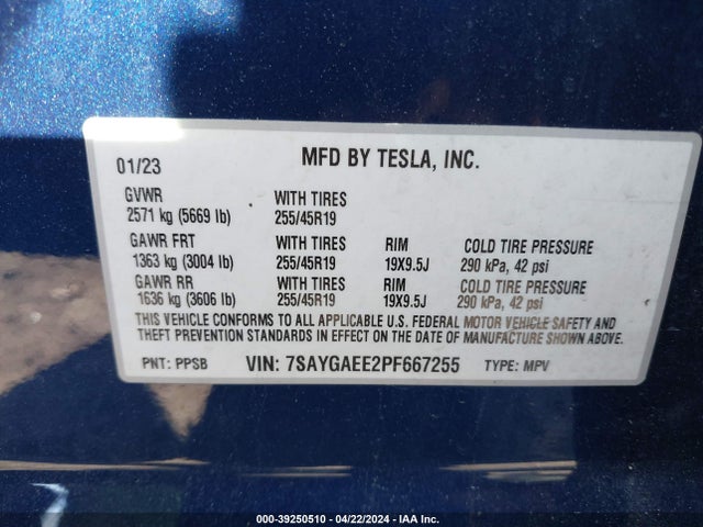 2023 TESLA MODEL Y 7SAYGAEE2PF667255 Photo 8