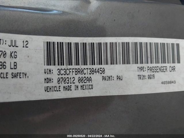 2012 FIAT 500 3C3CFFBR0CT384450 Photo 8