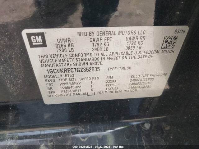 Chevrolet Silverado 1500 2lt 2016 1GCVKREC7GZ352635 Image 9