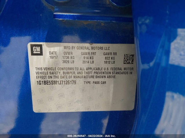 Chevrolet Cruze Lt Auto 2018 1G1BE5SM1J7126179 Image 9