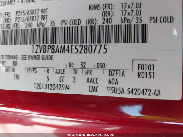 Ford Mustang V6 2014 1ZVBP8AM4E5280775 Image 9
