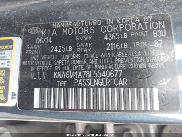 KIA Optima Lx 2015 KNAGM4A78F5540677 Image 9